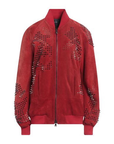 Alessandra Grimoldi Woman Jacket Red Size 8 Leather
