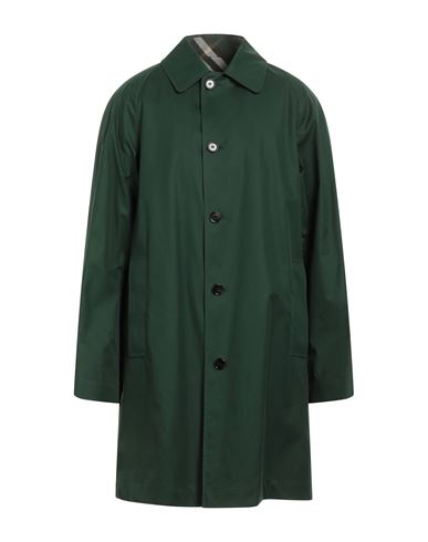 Burberry Man Overcoat & Trench Coat Green Size 40 Cotton