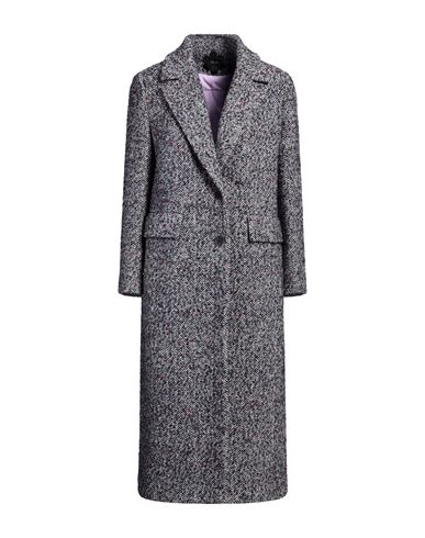 Mouche Woman Coat Navy Blue Size 8 Wool, Polyester, Acrylic, Viscose, Alpaca Wool In Gray