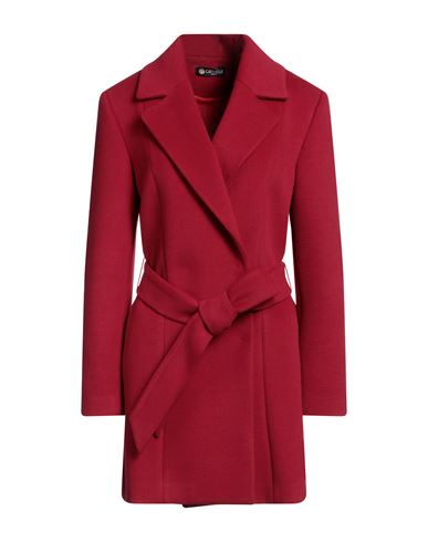 Camilla  Milano Camilla Milano Woman Coat Red Size 10 Polyester, Viscose, Elastane In Burgundy