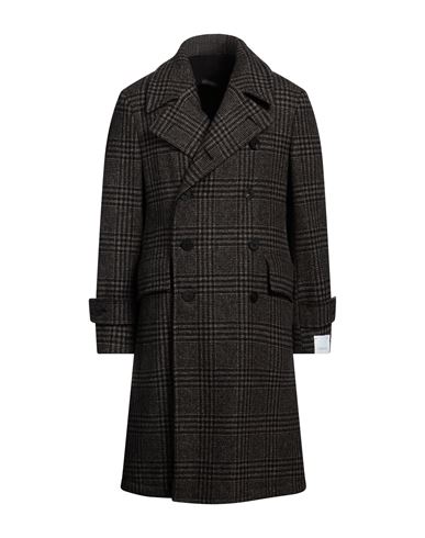 Shop Caruso Man Coat Dark Brown Size 42 Wool, Cashmere