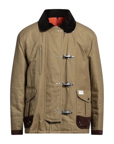Fay Archive Man Jacket Military Green Size Xxl Cotton, Polyurethane Coated, Cow Leather In Brown
