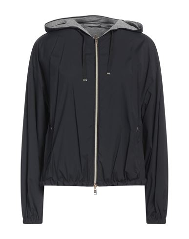 Herno Woman Jacket Midnight Blue Size 6 Polyamide, Elastane, Viscose, Cotton, Polyester In Blue