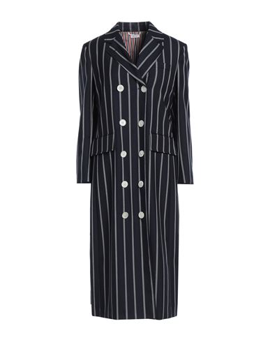 Thom Browne Woman Overcoat & Trench Coat Navy Blue Size 4 Wool In Multi