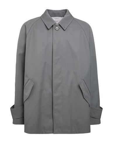 Shop Thom Browne Man Overcoat & Trench Coat Grey Size 3 Polyester, Cotton, Polyurethane