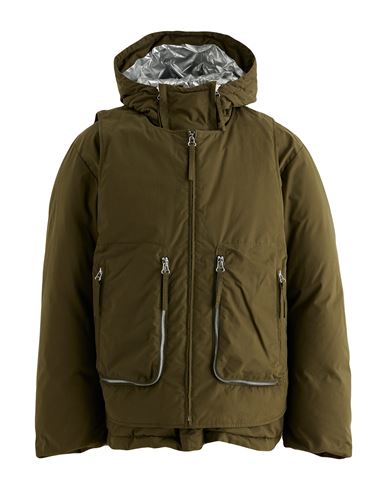 Helmut Lang Man Puffer Military Green Size L Cotton, Polyester