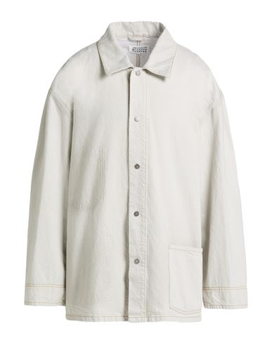 Maison Margiela Man Denim Outerwear Light Grey Size 42 Cotton In Gray