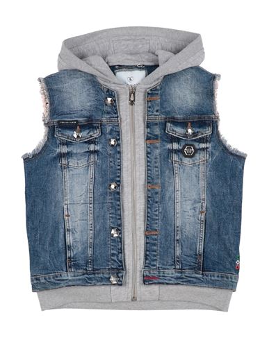 Philipp Plein Toddler Boy Denim Outerwear Blue Size 6 Cotton, Elastane In Blue