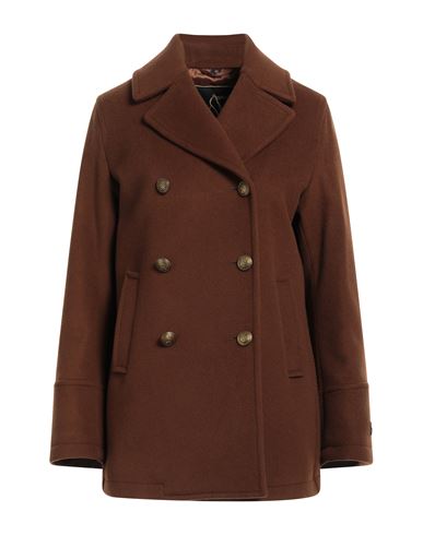 Sealup Woman Coat Brown Size 10 Wool, Cashmere