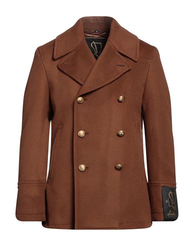 Sealup Man Coat Brown Size 44 Wool, Cashmere In Brown