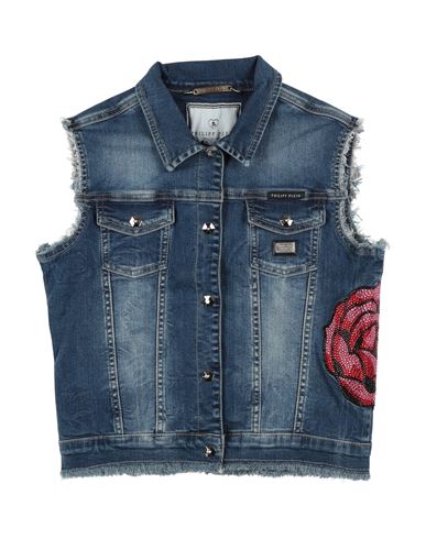 Philipp Plein Toddler Girl Denim Outerwear Blue Size 6 Cotton, Polyester, Elastane In Blue
