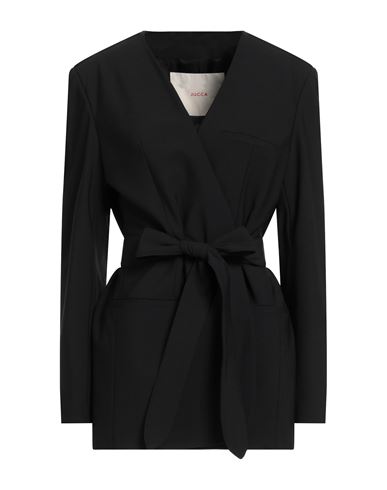 Jucca Woman Jacket Black Size 10 Polyester, Virgin Wool, Elastane