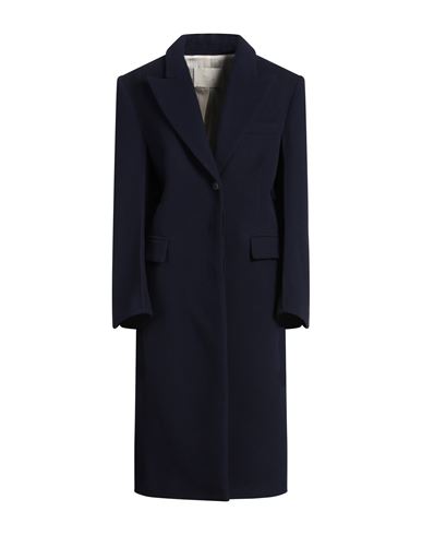 Tela Woman Coat Black Size 8 Virgin Wool, Polyamide In Navy
