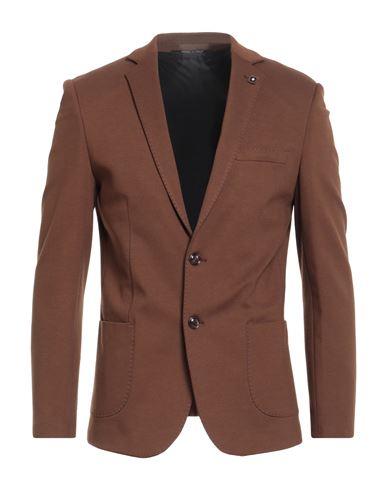 Exibit Man Blazer Brown Size 40 Viscose, Polyamide, Elastane In Brown