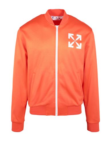 Off-white Single Arrow Slim Track Jacket Man Jacket Orange Size Xxl Polyamide, Cotton, Elastane