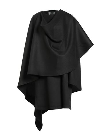 Alberta Ferretti Woman Cape Black Size 4 Virgin Wool, Cashmere In Black