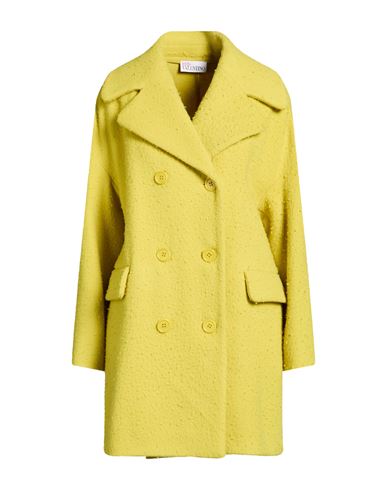 Red Valentino Woman Coat Lime Green Size 4 Virgin Wool In Yellow