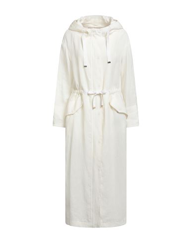 Herno Woman Overcoat & Trench Coat Ivory Size 4 Linen, Cotton, Acetate In White