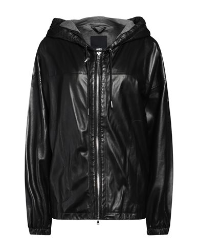 Add Woman Jacket Black Size 10 Ovine Leather In Black