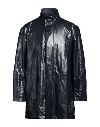 Valentino Garavani Man Overcoat & Trench Coat Midnight Blue Size 44 Polyester, Virgin Wool, Cotton, In Blue