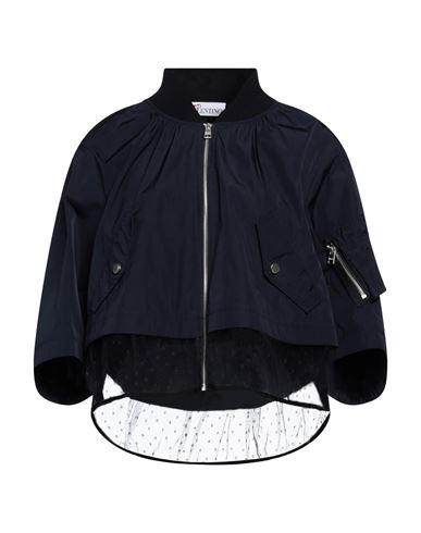Red Valentino Woman Jacket Midnight Blue Size 4 Polyester, Polyamide, Elastane In Blue