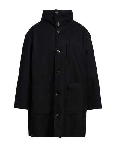 Paltò Man Coat Black Size 0 Virgin Wool, Polyamide, Cashmere In Black