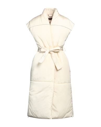 Shop Peserico Woman Puffer Cream Size 6 Polyamide In White