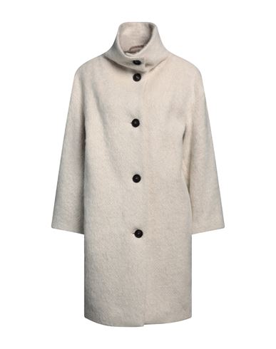 Peserico Easy Woman Coat Cream Size 6 Wool, Polyamide, Mohair Wool, Alpaca Wool In White