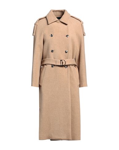 MAJE MAJE WOMAN COAT CAMEL SIZE 8 WOOL, POLYAMIDE 