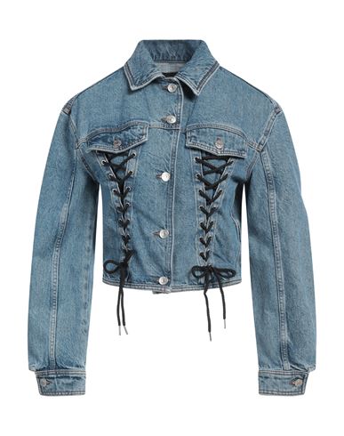 Maje Woman Denim Outerwear Blue Size 4 Cotton, Lyocell, Polyester In Blue