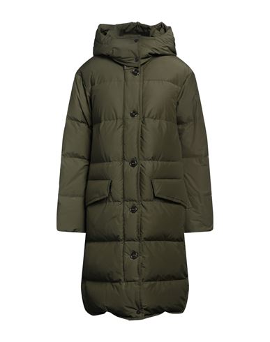 Peuterey Woman Puffer Military Green Size 12 Cotton, Polyamide