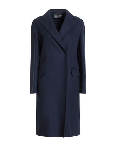 Alberta Ferretti Woman Coat Navy Size 4 Virgin Wool In Blue