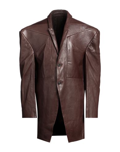 Rick Owens Man Overcoat & Trench Coat Brown Size 38 Lambskin