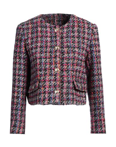 Sandro Woman Jacket Magenta Size 8 Acrylic, Cotton, Polyester, Virgin Wool, Viscose In Magenta