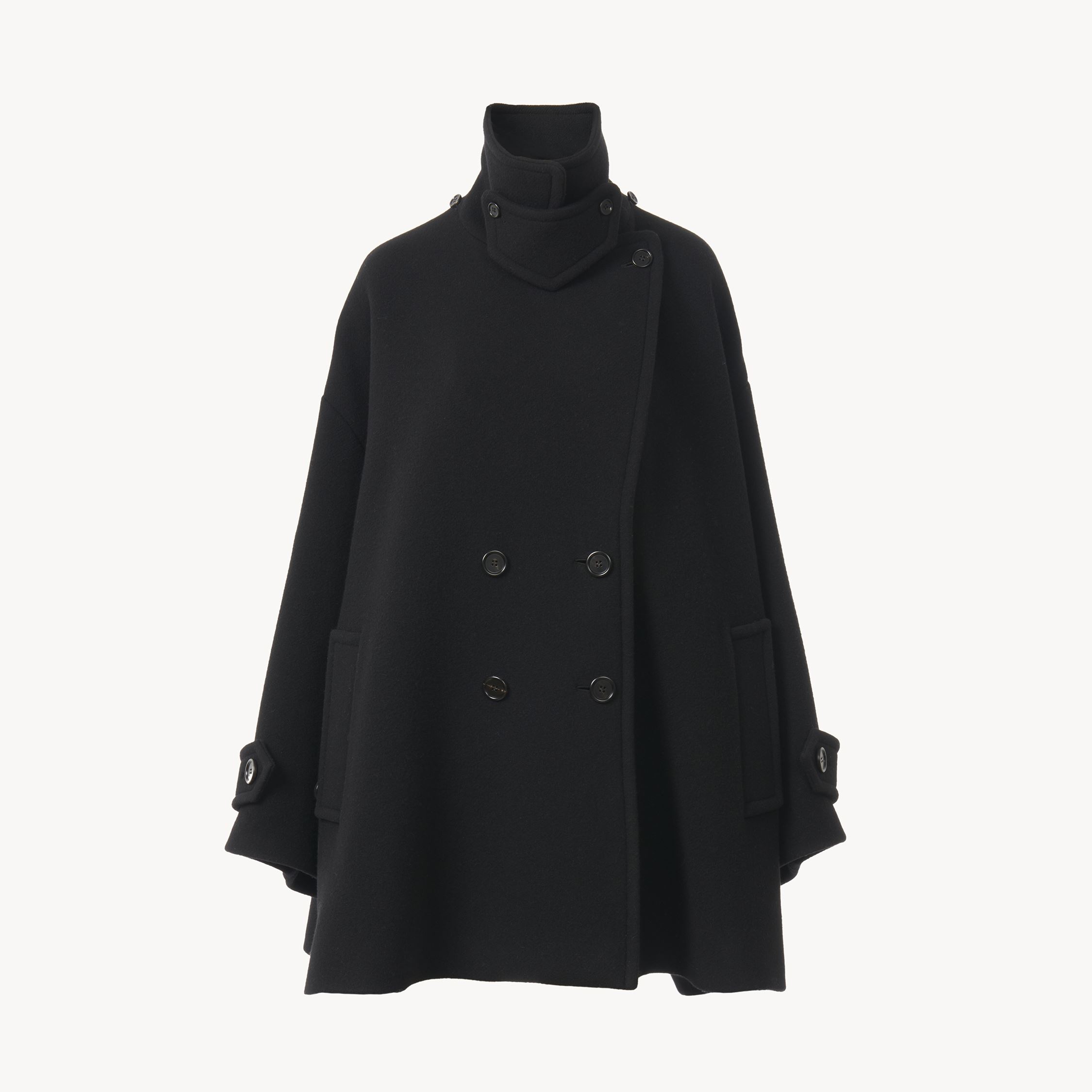 Chloé Double Breasted Wool Coat Coats And Trench Coats Blue In Black