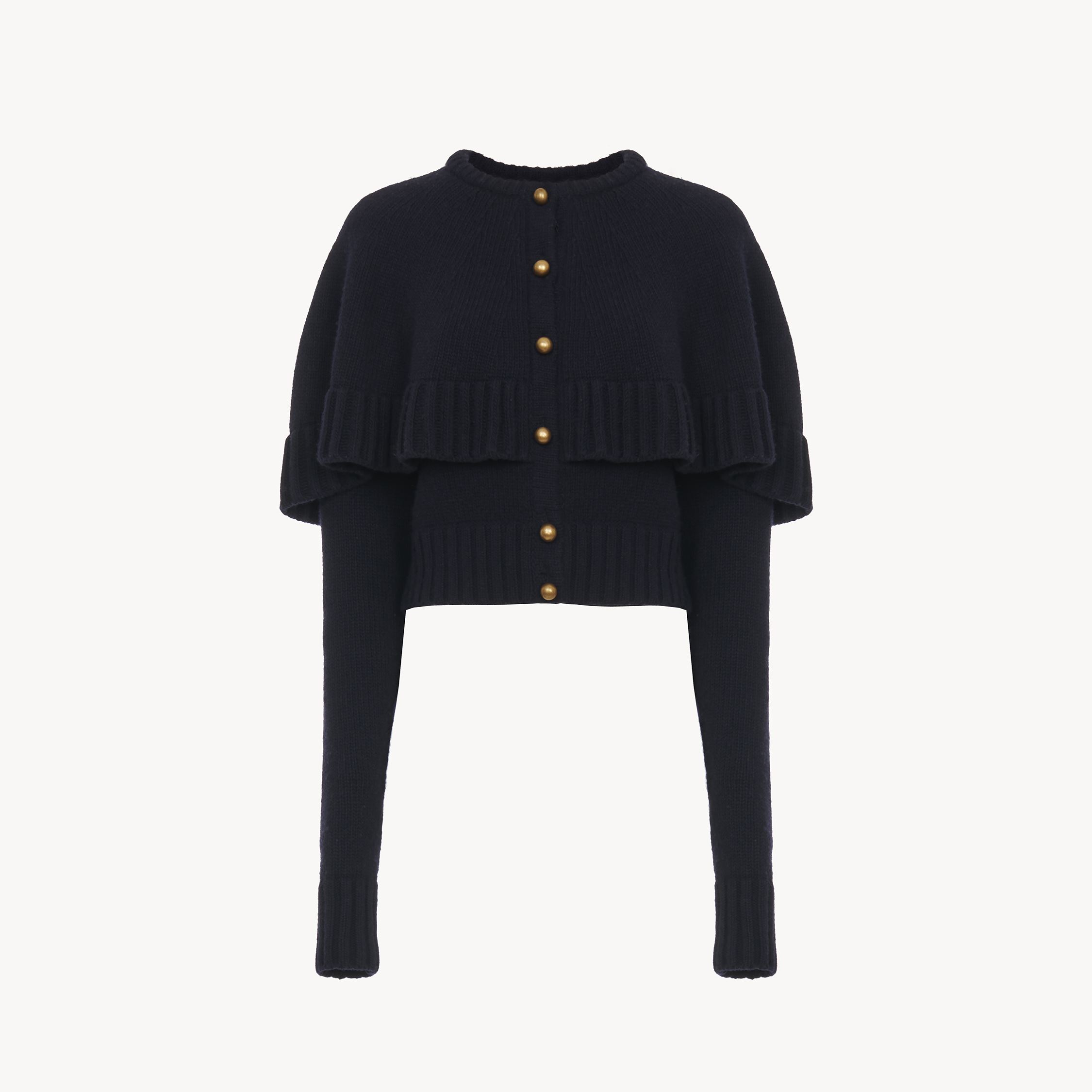 CHLOÉ CARDIGAN CAPE EN MAILLE DE LAINE ET CACHEMIRE FEMME BLEU TAILLE L 70% LAINE, 30% CACHEMIRE 