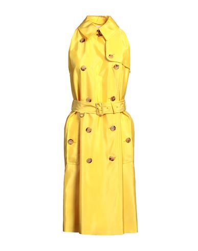 Burberry Woman Overcoat & Trench Coat Yellow Size 10 Cupro, Viscose