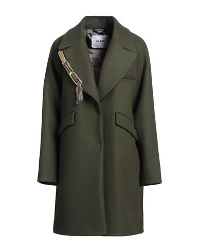 Bazar Deluxe Woman Coat Military Green Size 4 Virgin Wool, Polyamide