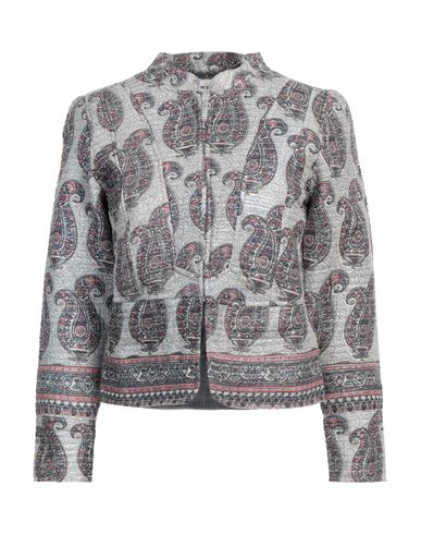 Antik Batik Woman Jacket Light Grey Size 10 Cotton, Lurex