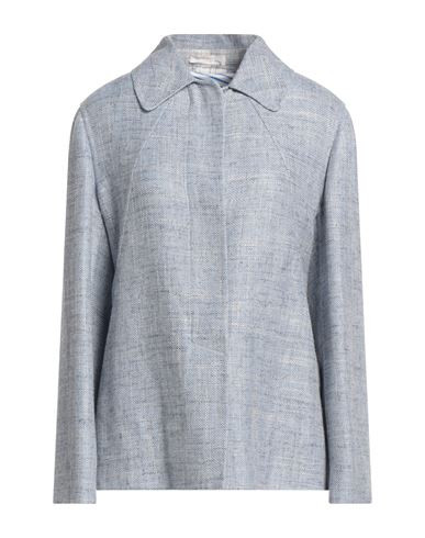 Fedeli Woman Jacket Light Blue Size 6 Viscose, Virgin Wool, Linen, Nylon In Blue