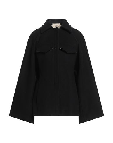 QUIRA QUIRA WOMAN COAT BLACK SIZE 8 VIRGIN WOOL 