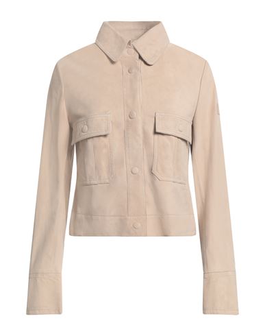 Peuterey Woman Jacket Beige Size 10 Goat Skin