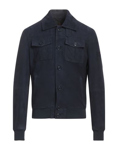 Peuterey Man Jacket Navy Size Xxl Goat Skin, Polyester, Elastane In Blue