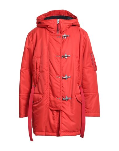 Fay Archive Man Coat Tomato Red Size Xxl Polyamide In Red