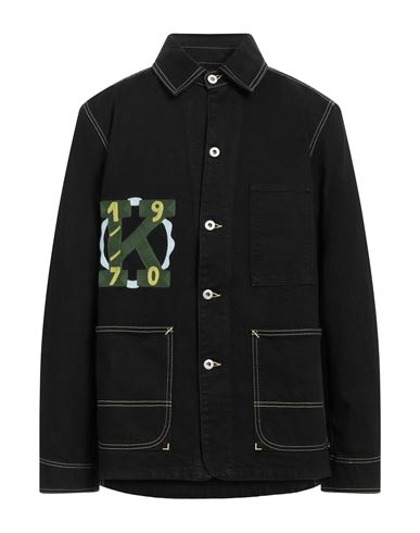 Kenzo Man Denim Outerwear Black Size Xl Cotton, Elastane, Polyester In Black