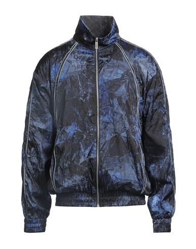 Off-white Man Jacket Midnight Blue Size M Polyamide In Blue