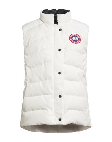 Canada Goose Woman Vest White Size L Polyester, Cotton In White