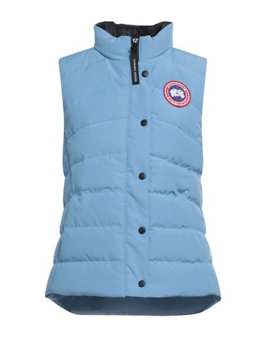 Canada Goose Woman Vest Sky Blue Size Xl Polyester, Cotton