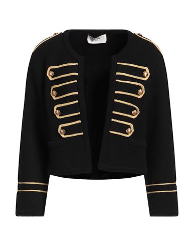 Celine Woman Jacket Black Size M Wool, Cotton, Silk, Polyamide In Black