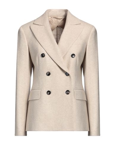 Max Mara Woman Blazer Beige Size 8 Cashmere, Wool In Beige